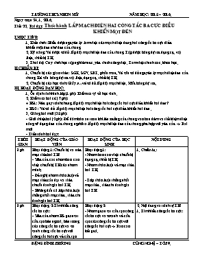 Giáo án Công nghệ 9 tiết 22 Thực hành Lắp mạch điện hai công tắc ba cực điều khiển một đèn